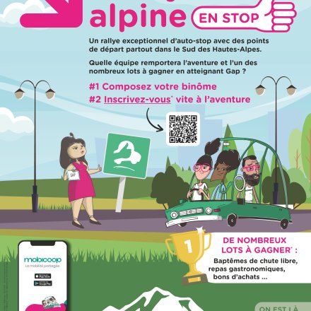 Affiche de l'Odyssée alpine en stop
