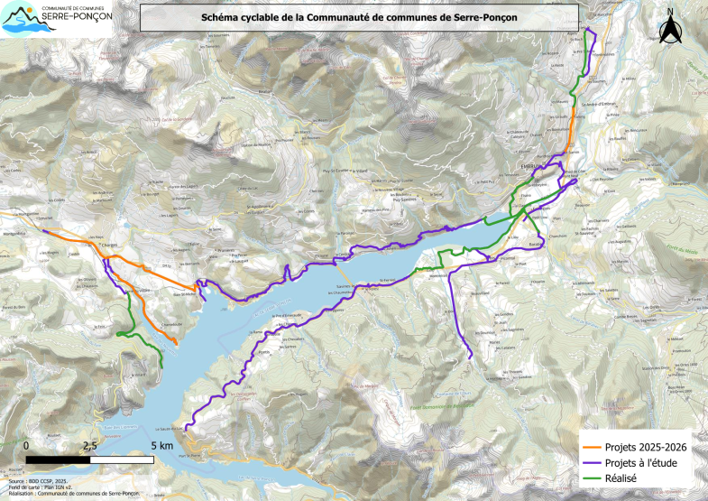 Carte du schéma cyclable de la CCSP
